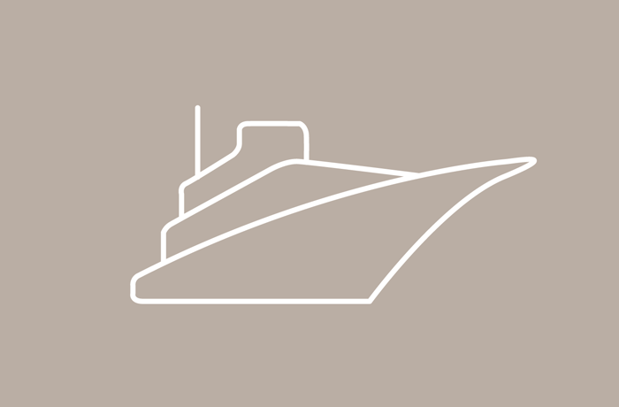Schiff als Symbol für Reiseparkplätze