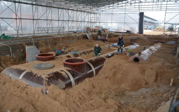 Construction of the wastewater treatment plant