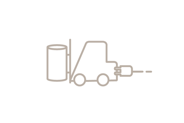 Pictogram electric forklift with plug