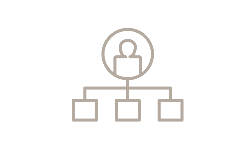 Pictogram of an organisational chart symbolising the structure of the PORT OF KIEL Group